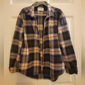 Old Navy olive green, yellow, with some pink, size 14/16